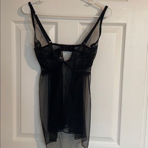 Victoria’s Secret Lacy Black Babydoll Top
